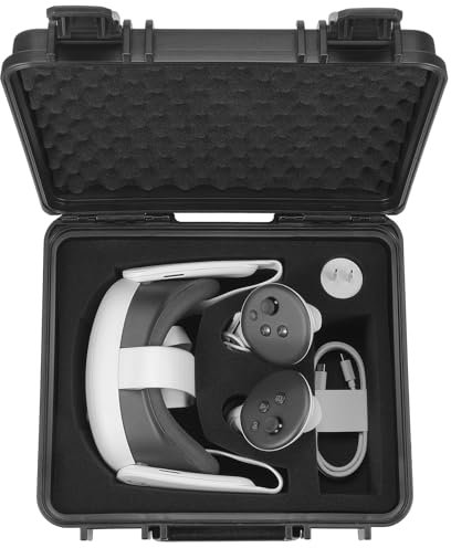 ZENACCE Harte Tragetasche, kompatibel mit Meta Quest 3S / Quest 3 VR Headset mit Originalgurt, wasserdichte Reisetasche hält Controller und Zubehör, nicht kompatibel mit Elite Strap