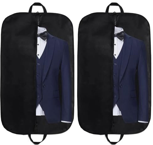 Kleidersack 100 x 60 cm (2er Set) | Kleiderhülle mit Reißverschluss | Atmungsaktive Anzugtasche für Reisen & Lagerung | Schützt vor Staub, Feuchtigkeit & Motten