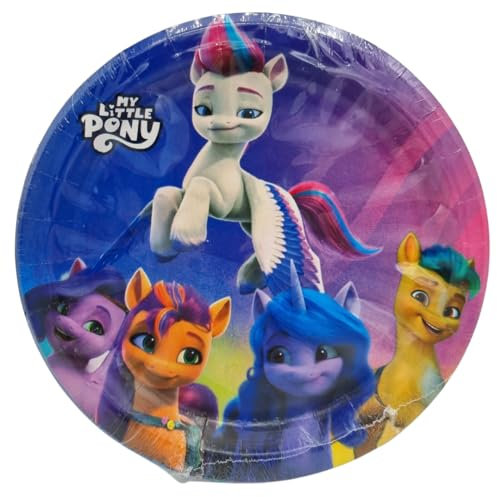 BeenSmile, My Little Pony 8 Teller 23 cm, Einwegteller für Kindergeburtstage, Artikel zur Dekoration von Themenpartys