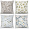ASDCXZ Set di 4 federe per cuscini floreali, 40 x 40 cm, motivo floreale, primaverile, blu, giallo, rosa, foglie, per divano, cuscino decorativo, lavabile, in poliestere, lino, per esterni