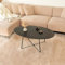 Home Deluxe - Couchtisch Oval NOVARIS 110 x 66 x 47 cm - Dark Oak|Sofatisch, Wohnzimmertisch, Wohnzimmer