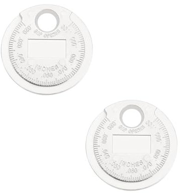 ECSiNG 2pcs Spark Plug Gap Measuring Tool Spark Plug Gap Adjusting Tool Metric Imperial Gauge Spark Plug Gap Measuring Coin Zinc Alloy Measuring Coin