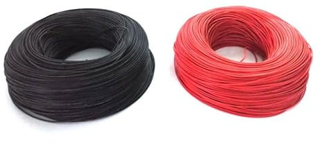 tooloflife 24 AWG 10 m nero+rosso, 24 AWG filo di silicone ad alta temperatura 10 m, rosso/nero 24 gauge cavo in rame stagnato per auto RC, barche, aerei, strisce LED