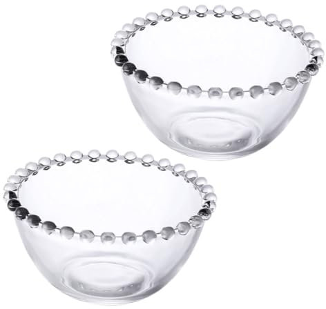 TOPBATHY 2 Cuencos De Cristal Transparente Para Ensalada Cuencos Transparentes Para Avena Cuencos Transparentes Frutero Decorativo De Cristal Cuenco De Cristal Para Servir En Casa