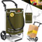 KESSER® Einkaufstrolley klappbar mit 56L Kapazität und belastbar bis 50kg | 3in1 Trolley Sackkarre & Umhängetasche | Faltbarer Einkaufswagen inkl. Kühlfach & Einkaufschip | Treppensteiger Khaki