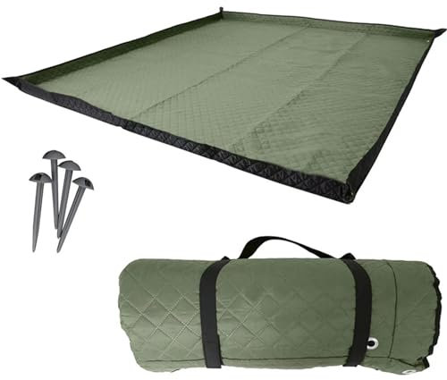 2 Stücke Picknickdecke Wasserdicht Waschbar Campingdecke Isoliert Outdoor Leicht Größe 200x200cm Wasserdicht Wärmeisoliert Waschbar Fleece Faltbar Für 6-8 Personen Garten Stranddecke Karo, Green