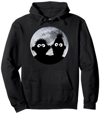 Sesamstrasse Ernie and Bert im Mondlicht Schatten Moonnight Pullover Hoodie