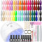 COSCELIA 57Pcs kit Vernis Semi Permanent avec Lampe UV/LED, 40 Couleurs Kit Ongle Gel U V Complet avec Base et Top Coat+Top Coat Pailleté et Mat, Kit Manucure pour Débutant DIY