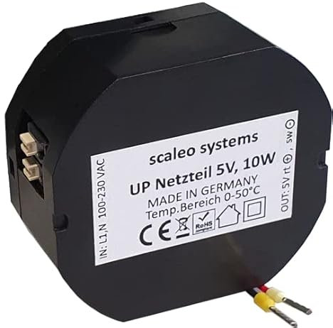Unterputz Netzteil prim:100-230Vac 50/60Hz sek: 5V DC, 10W, Trafo, Verteilerdose, schwarz