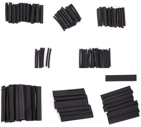 FUZVOL 127PCS Black Heat Shrink Tubing Kit 12 Size Electric Insulation Heat Shrink Tubing Sleeving Wrap Car Electrical Cable, Ideal for Repairs