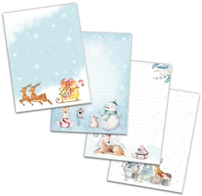 4 Blöcke Weihnachtsmotiv Notizblock Schreibblock Weihnachtsbriefpapier Brief an Weihnachtsmann schreiben liniert Kinder Mädchen Jungen (4 Blöcke/Variante 2 mit je 25 Blätter in A5-Format)