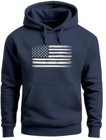 Neverless® Hoodie Herren USA Flagge Print Retro Style Männer Fashion Streetstyle