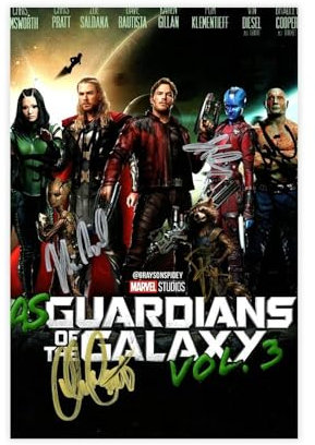 ahnld Guardians of The Galaxy Cast Autogramm Leinwand Poster Schlafzimmer Dekor Landschaft Büro Zimmer Dekor Geschenk 30 x 45 cm