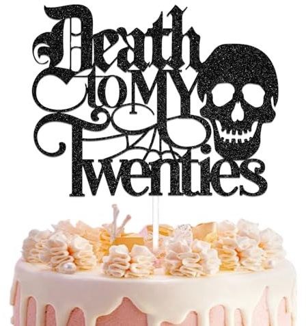 Tortenaufsatz Death to My Twenties, Rip to My 20s Birthday, Dekoration zum 30. Geburtstag, Dekoration für Sie und Ihn, Beerdigung für meine Jugend zum 30. Geburtstag, Prost bis 30 Jahre, schwarzer