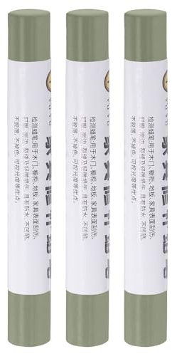 sourcing map Furniture Repair Crayons, 3Pcs - Wood Wax Filler Stick, Furniture Markers Touch Up - for Scratches Holes Tables Desks Wooden Floors Cover Ups, Oil Blend Green