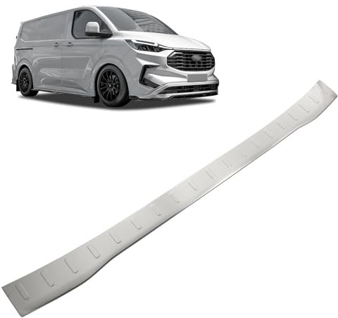 Chromemaster | Protection de Pare-Chocs Arrière Compatible avec Ford Transit Custom 2023+ | Acier Inoxydable, Brossé, Argenté ; Protection de Seuil de Coffre pour Protéger Votre Voiture des Rayures