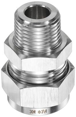 sourcing map Compression Fitting 3/4 Tube OD x 1/2 NPT Male Thread Stainless Steel Straight Coupler Adapter Compression Tube Pipe Fitting Connector for Oil Gas Water