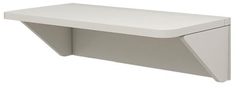 Moderner schwebender Wand-Klappschreibtisch mit Regalen für Wohnzimmer und Schlafzimmer, platzsparendes hellgraues Design (80 x 40 cm)