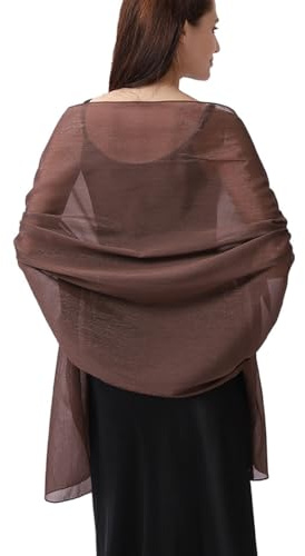 Stola Damen Halstuch Chiffon Sommer Schal Damen Festliche für Abendkleid oder Brautkleid Stola Festlich Chiffon Schal Shawl Multifunktionstuch Leicht Elegant übergroßen Schultertuch
