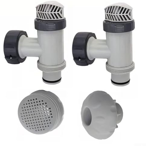 BlesConi Kit de reparación de piscina sobre el suelo con válvulas de émbolo, boquilla de entrada de rejilla de filtro para sistema de filtración de piscina