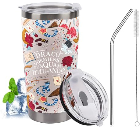 JESUSHAIN Wizard - Tazza termica da 590 ml, con motivo fantasia, in acciaio inox, ideale come regalo di Halloween per fan, fidanzata, figlia, scuola, ufficio e viaggi