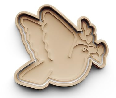 Keksausstecher Friedenstaube – Christliches Motiv aus PLA – Ausstechform zweiteilig mit Stempel – Ideal für Kommunion, Firmung, religiöse Feste & kreative Geschenkideen