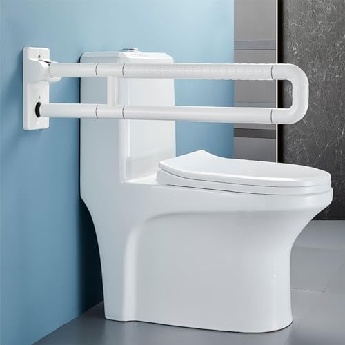 Maniglione Doccia Anziani Bianco, Maniglione Bagno Disabili Acciaio Inossidabile Maniglia di Sicurezza per Doccia 70cm Maniglie Antiscivolo Corrimano Barra Ribaltabile 70cm/27.5in