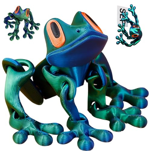 3D Bedruckter Froschs Mit Mehreren Gelenken, Flexible Gelenk Froschs Kühlschrankmagnet, Niedliche Gelenkig Magnet Frösche, Beweglicher Froschs Magnet Ornamente, Für Heimdekoration