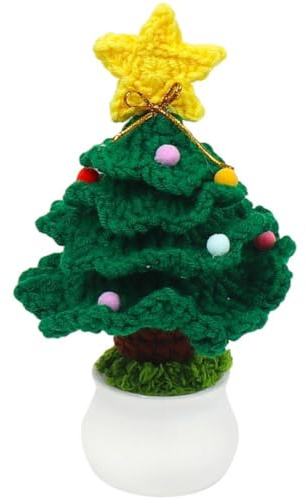 Tsffae in all'Uncinetto, Grazioso Albero di Natale all'Uncinetto, Piante in per Alberi di Natale, Piante Lavorate a Maglia, Decorazioni Tavolo per Alberi di Natale