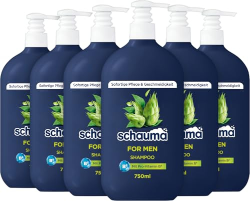 Schauma Shampoo 7 Kräuter (6x 750 ml), Haarshampoo verleiht der Haarstruktur eine leichte Frische, Shampoo für normales bis schnell fettendes Haar, mit Sofort-Pflege-Effekt