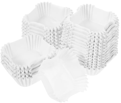 MAGICLULU Pirottini per Muffin in Carta Bianca 2000 Pezzi Forma Quadrata, Pratici per Uso in Forno e Contatto Diretto Alimenti per Pasticcerie e Feste