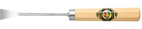 Kirschen 3121018 Bildhauerbeitel mit Heft, Stich 1, gekröpft Cut 1 - Scalpello da intaglio con manico curvato, 18 mm, colore: Beige/Argento