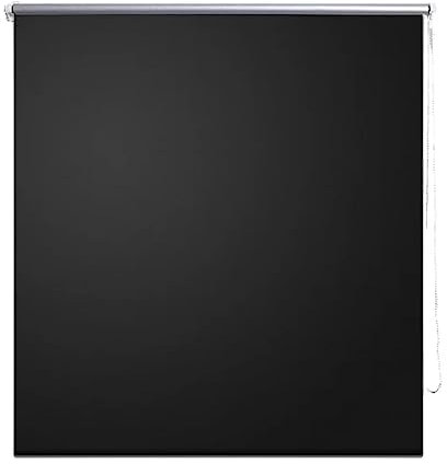 vidaXL Tenda a Rullo Oscurante 120x230 cm Nera in Tessuto Arredo Casa Persiana