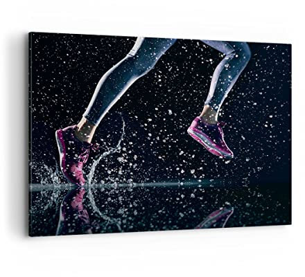 Bilder auf Leinwand 100x70cm Leinwandbild Laufen Lifestyle Leichtathletik Schuhe Groß Wanddeko Bild Schlafzimmer Deko Wandbilder Dekoration Wohnzimmer Decor Canvas Wand Kunstdruck Art AA100x70-2900