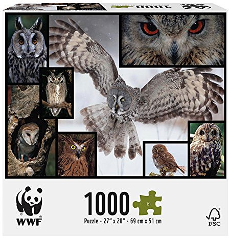 Ambassador 7230055 Eulen, 1000 Teile Puzzle für Erwachsene und Kinder ab 10 Jahren, WWF