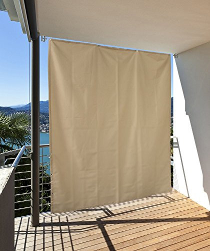 CV Vertikaler Sonnenschutz Windschutz Sichtschutz Balkon Terrasse Creme 230 x 140 cm