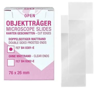 Mediware B4 0301-E Eco-Objektträger mit doppeltem Mattrand (50-er Pack)
