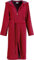 Cawö Damen-Bademantel mit Kapuze Velours rot Größe 44