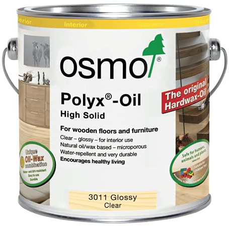 Osmo Polyx®-Oil Original 3011 Clear Glossy - Tester Size 125ml - Hardwax Oil for Wood, Durable, Water & Dirt Resistant Wax, Treatment & Finish - Ideal for Oak, Pine & More