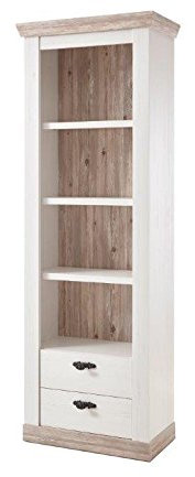 Regal Kiruna, Standregal, Pinie weiß, 71 x 201 x 37 cm, Wohnzimmer, Wohnzimmerregal, Standregal, Wohnzimmermöbel, Möbel, Wohnzimmerausstattung