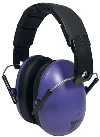 Banz Kidz Cache-oreilles pour enfants de 2 ans et plus – Violet foncé – Casque antibruit fort et cache-oreilles pour tout-petits, taille réglable