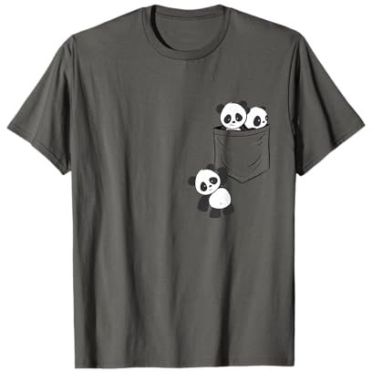 Süße Kawaii Baby Pandas spielen in der Tasche | Pandabär T-Shirt
