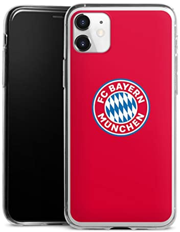 Slim Case kompatibel mit Apple iPhone 11 Silikon Handyhülle transparent Hülle extra dünn FC Bayern München FCB Logo