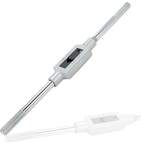 Bitray M6-M20 Verstellbarer Windeisen 1/4 Zoll (0,6 cm) 3/4 Reibahle Stahl Einstellbarer Schraubenschlüssel Handwerkzeug Handgewindebohrer Halter Gewindebohrer Werkzeuge für Metallbearbeitung