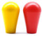 Arcity Arcade-Joystick, oval, Fledermaus-Topper, Knauf, Ball-Top-Griff, Knauf, amerikanischer Stil, gelb und rot, für Zippy SANWA SEIMITSU Arcade1up Maschinenkonsolenschrank neu, HY PJ092 5, Rot und