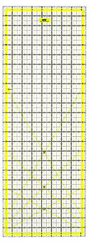 ANSIO Quilting Ruler, 8.5” Wide x 24” Long, Transparent, Acrylic, Double Colored Black and Neon Grid Lines for Easy Precision, Sewing Ruler Ideal for Quilting, Craft & Sewing, Patchworks
