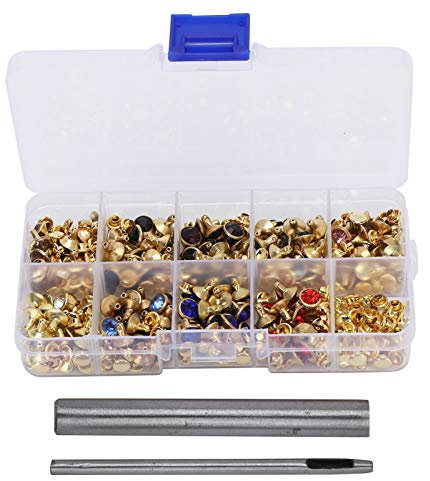180pcs 9 Farben Nieten Set Messing Nieten Knopf DIY Tasche Hut Kleidung Schuhe Leder Dekoration Zubehör 8mm