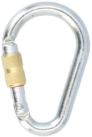 STUBAI Moschettone in acciaio | HMS Steel EL | Moschettone da arrampicata con chiusura Easylock | Moschettone a vite | Moschettone per arrampicata, Topropen, arrampicata industriale