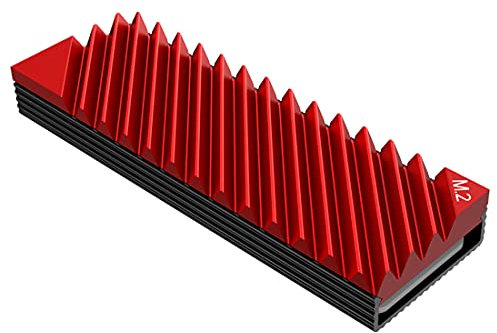 One enjoy M.2 2280 SSD kühler Aluminium M.2 Kühlkörper kühler mit Silikon Wärmeleitpad für PC/PS5 (Red)