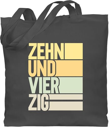 Baumwolltasche - 50. Geburtstag - Zehnundvierzig - Unisize - Dunkelgrau - geburtstagsgeschenk 50 jahre geschenk zum fünfzigsten 50.geburtstag stoffbeutel geburtstagstasche 50er birthday (50)
